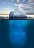 Antarctic iceberg in the ocean. Beautiful polar sea background.