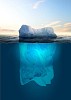 Antarctic iceberg in the ocean. Beautiful polar sea background.