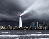 Image of a lighthouse with a strong beam of light