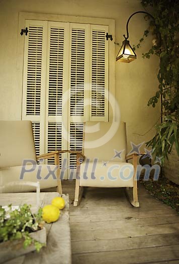 Chairs on the terrace