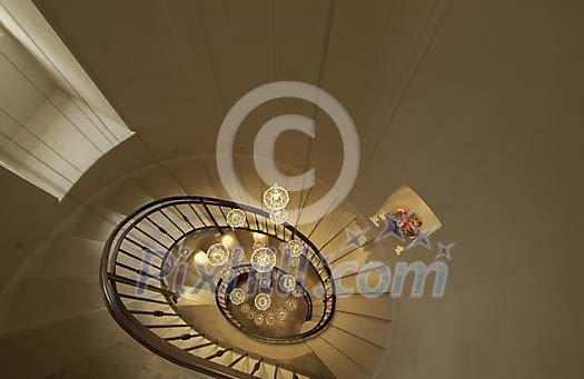 Round staircase from the above Round staircase from the above