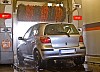 Small car in the automated car wash