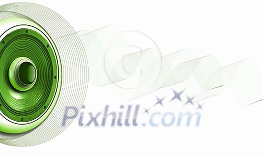 image of speakerphones and sound against white background image of speakerphones and sound against white background