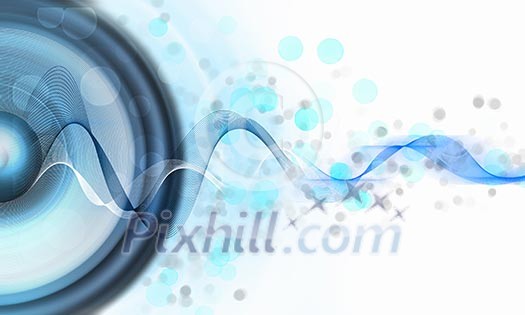 image of speakerphones and sound against white background image of speakerphones and sound against white background