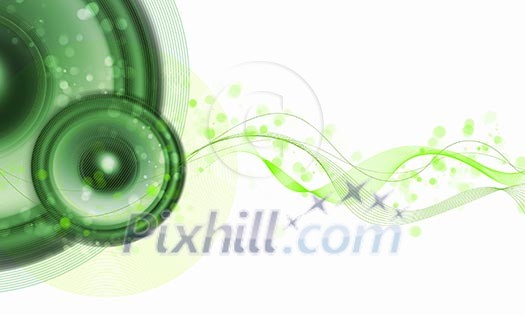 image of speakerphones and sound against white background image of speakerphones and sound against white background
