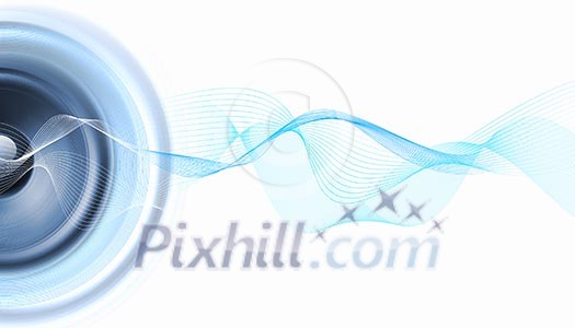 image of speakerphones and sound against white background image of speakerphones and sound against white background