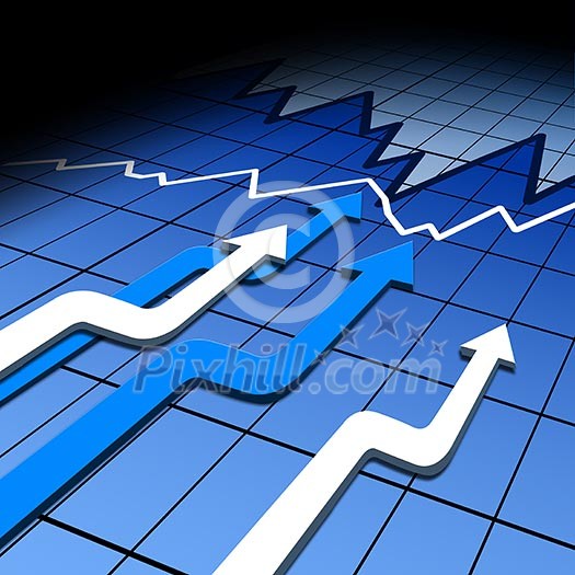 Financial and business chart and graphs as symbols of growth