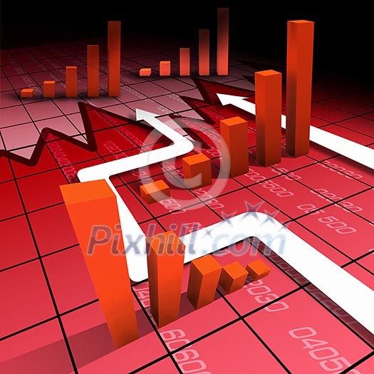 Financial and business chart and graphs as symbols of growth