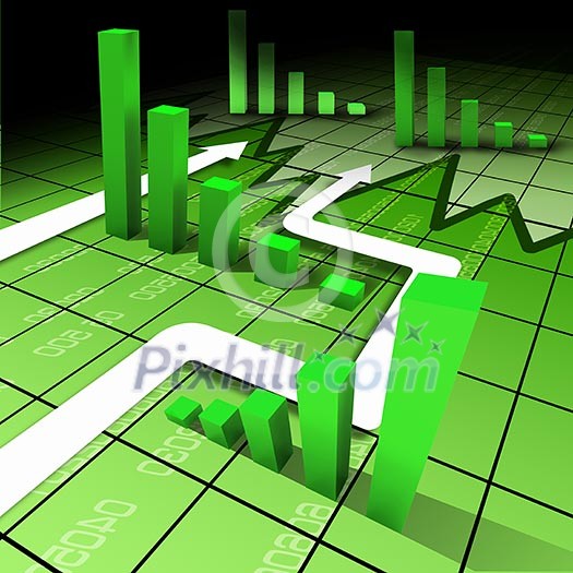 Financial and business chart and graphs as symbols of growth Financial and business chart and graphs as symbols of growth