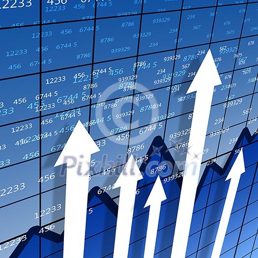 Financial and business chart and graphs as symbols of growth