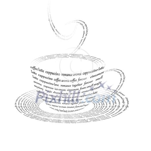 a picture of a cup of coffee made up of words a picture of a cup of coffee made up of words