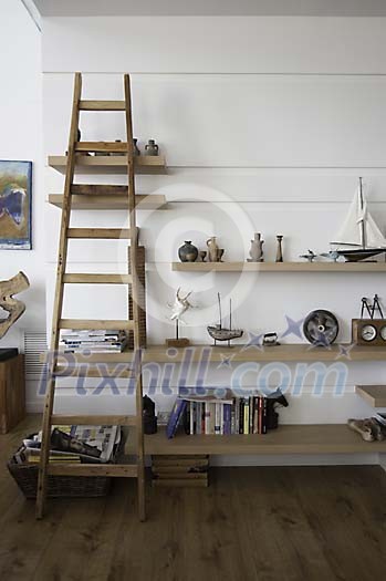 Viwe to a stylish shelf