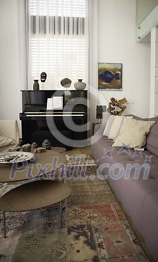 Inside of a modern living room Inside of a modern living room