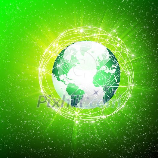 Earth and the communication on its surface. A symbol of high-speed and technology. Earth and the communication on its surface. A symbol of high-speed and technology.