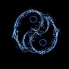 Symbol of yin and yang of the background. The sign of the two elements.