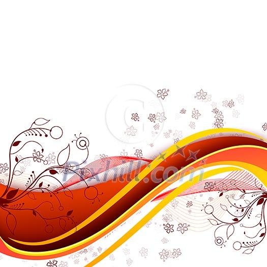 Abstract illustration with lines, arcs and yellow leaves. Abstract illustration with lines, arcs and yellow leaves.