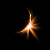 Image of a solar eclipse. Illustration on a dark background