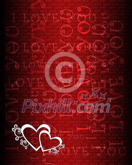wallpaper with love hearts against colour background