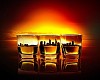 Image of three glasses of whiskey with city illustration in