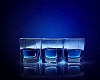 Image of three glasses of blue liquid