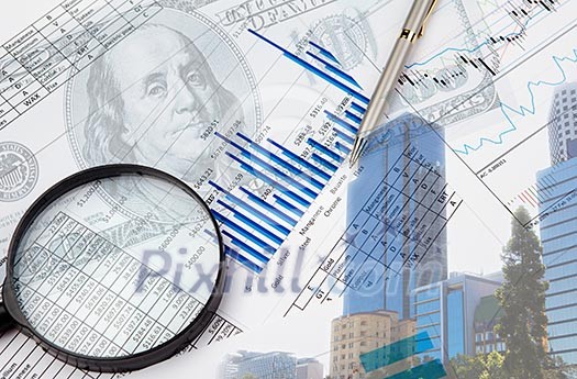 Collage of financial and business charts and graphs Collage of financial and business charts and graphs