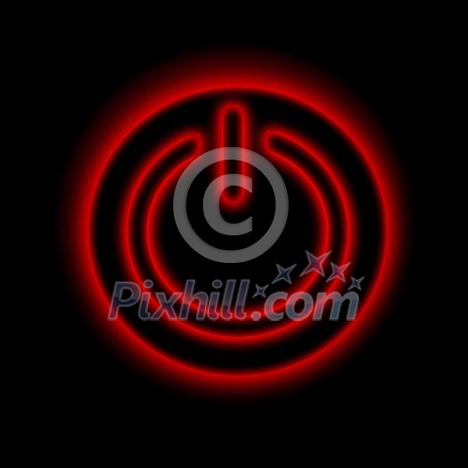 Picture of a power button against black background Picture of a power button against black background