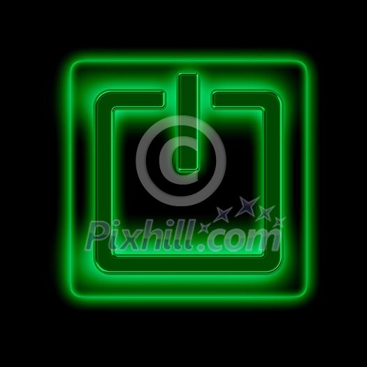 Picture of a power button against black background Picture of a power button against black background