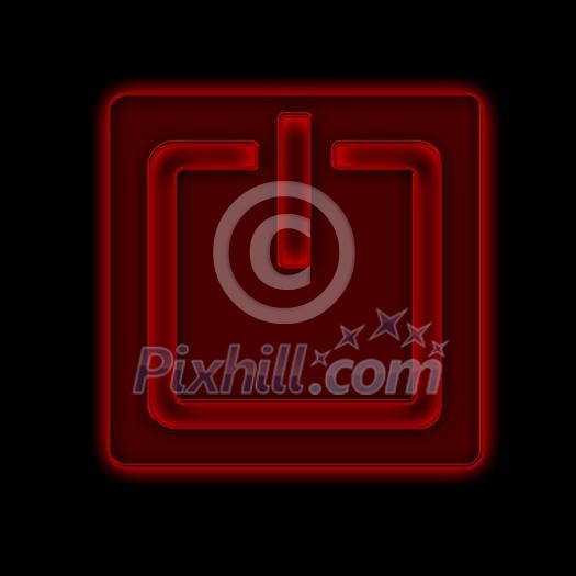 Picture of a power button against black background Picture of a power button against black background