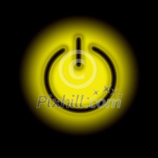 Picture of a power button against black background Picture of a power button against black background