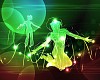 Colour illustration of a disco or night club dancer silhouettes