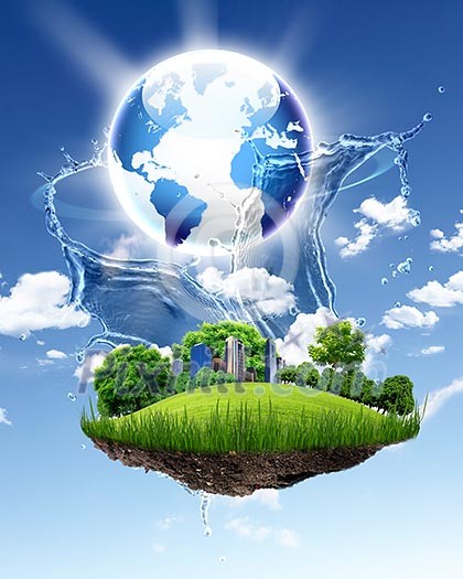 Picture of green planet as symbol of environmental concept Picture of green planet as symbol of environmental concept
