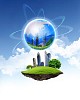 Picture of green planet as symbol of environmental concept