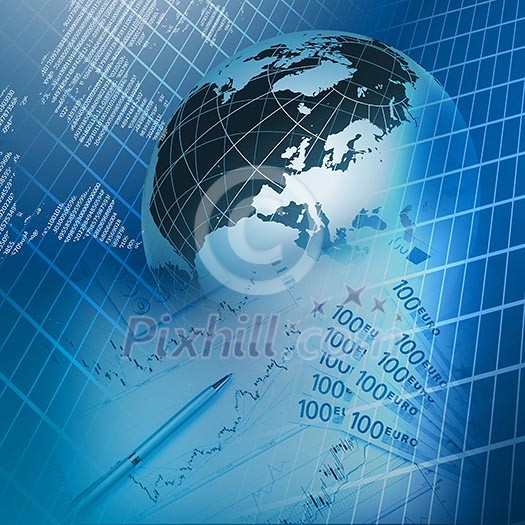 Colour collage with financial and business charts and graphs Colour collage with financial and business charts and graphs