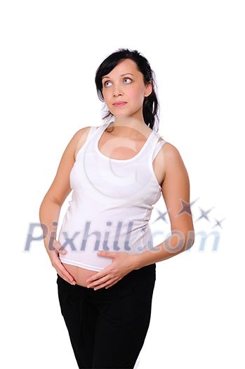 Charming pregnant mother awaiting the birth of the baby. Charming pregnant mother awaiting the birth of the baby.