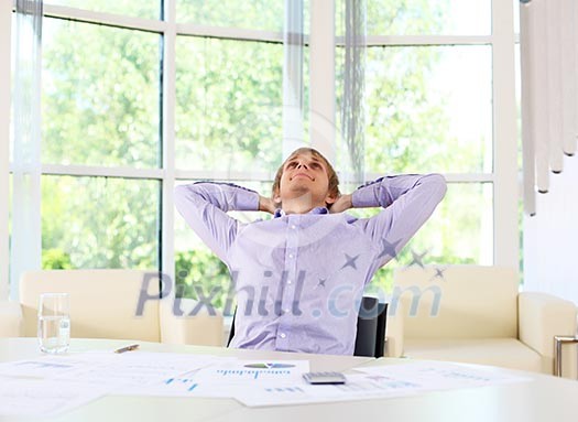 business man in office working with papers