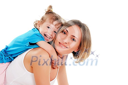 young mother and her young daughter spent time together
