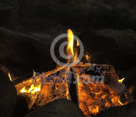 Burning firewood background