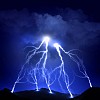 image of lightning on a dark blue background