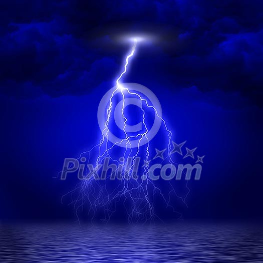 image of lightning on a dark blue background