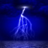 image of lightning on a dark blue background