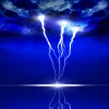 image of lightning on a dark blue background