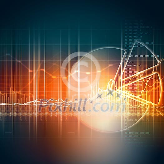 Abstract high tech background with graphs and diagrams