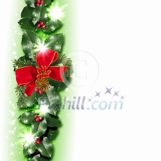 Illustration of background with traditional Christmas decoration ornament