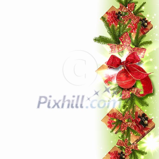 Illustration of background with traditional Christmas decoration ornament