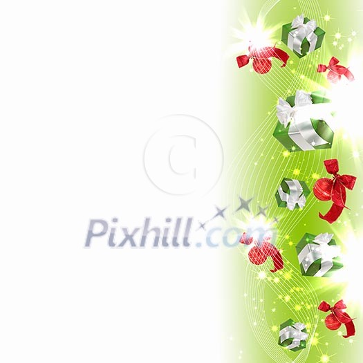 Illustration of background with traditional Christmas decoration ornament