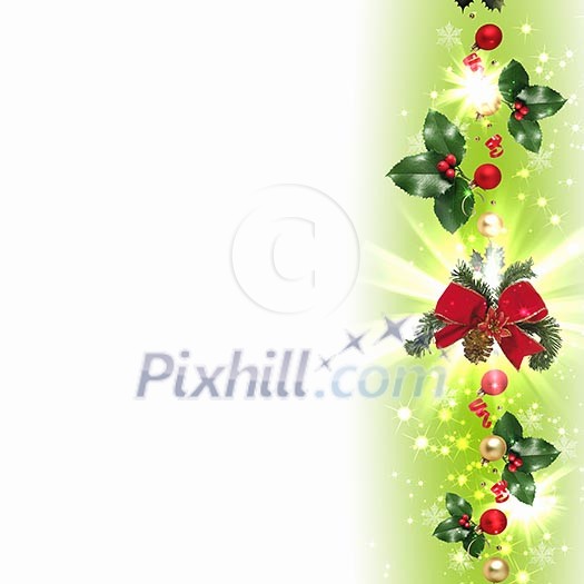 Illustration of background with traditional Christmas decoration ornament