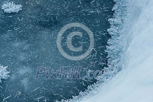 Frost ice and snow background