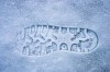 Background of a shoeprint in the snow