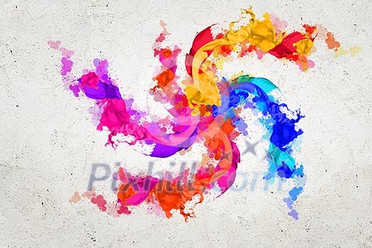 Abstract background image with colorful splashes and drops