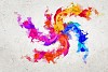 Abstract background image with colorful splashes and drops
